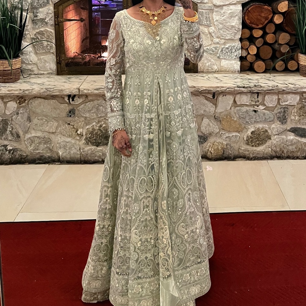 Elegant Mint Green Syene/Pakistani Bridal